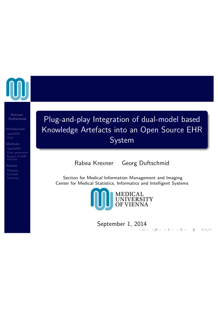 plug and play integration of dual model based
