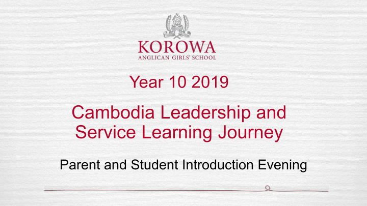 cambodia leadership and service learning journey