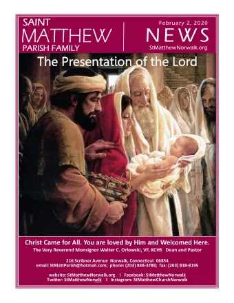 N E W S  MATTHEW  MATTHEW  PARISH FAMILY PARISH FAMILY  StMatthewNor  StMatthewNorwal  walk.or