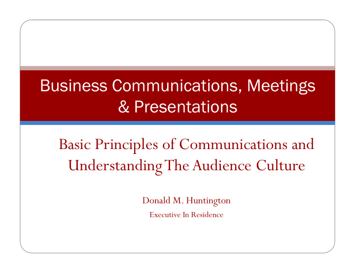 business communications meetings presentations basic