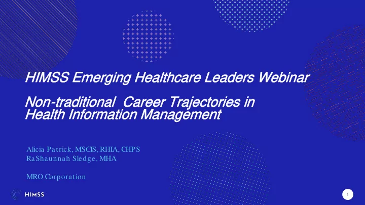 himss emerging healthcare leaders webinar himss emerging