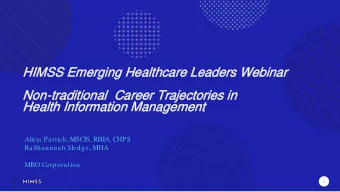 HIMSS Emerging Healthcare Leaders Webinar  HIMSS Emerging Healthcare Leaders Webinar  Non