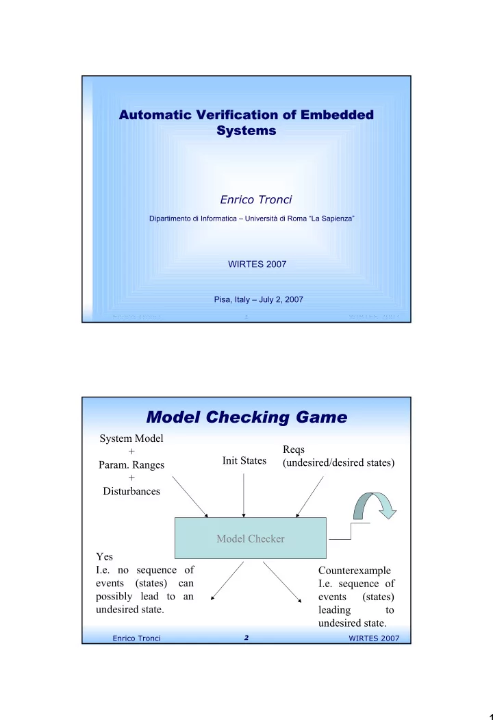 model checking game