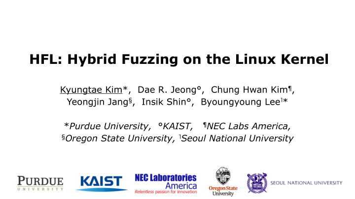 hfl hybrid fuzzing on the linux kernel