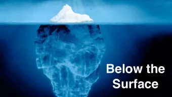 Below the  Surface  Whats Hidden  Fear - compounded  Loss and Disappointment