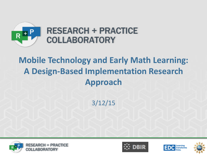 mobile technology and early math learning