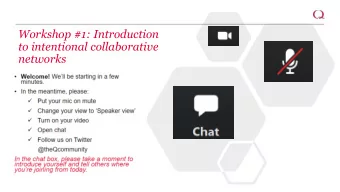 to intentional collaborative  networks  Introduction to Intentional  Collaborative Networks  How