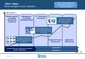 Wow slides  information and levels to a Some examples for your inspiration   consistent