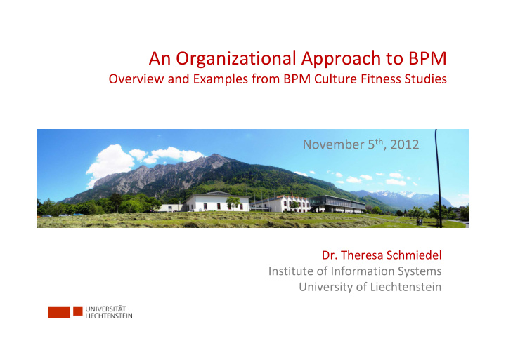 an organizational approach to bpm