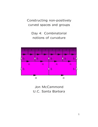 Constructing non-positively  curved spaces and groups  Day 4: Combinatorial  notions of curvature