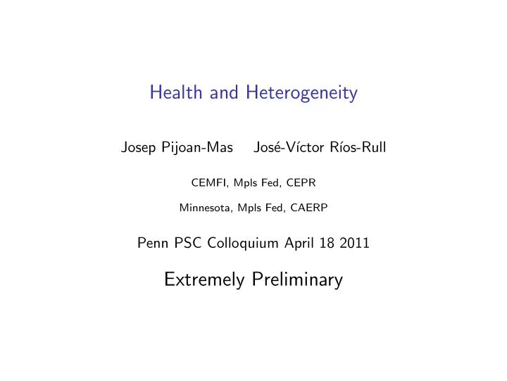 health and heterogeneity