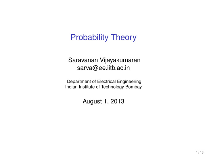 probability theory