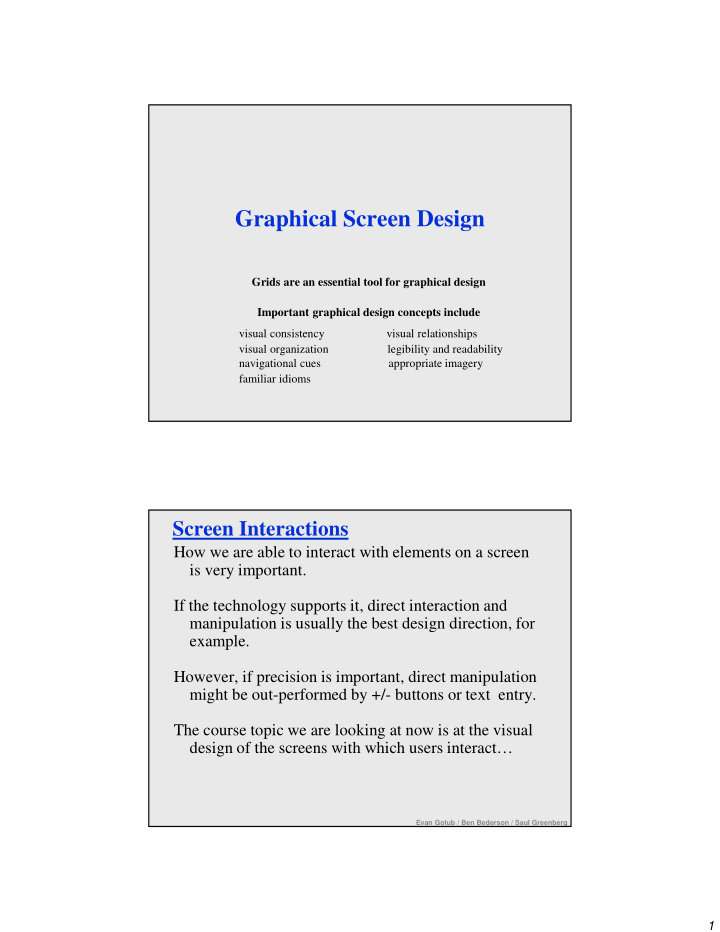 graphical screen design