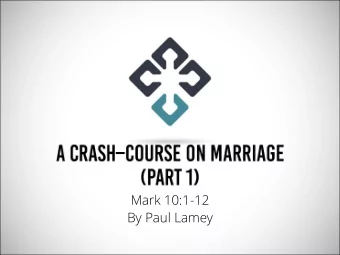 By Paul Lamey 1. The Purpose of Male and Female Distinctions (Gen 1:26  28) 1. The Purpose of