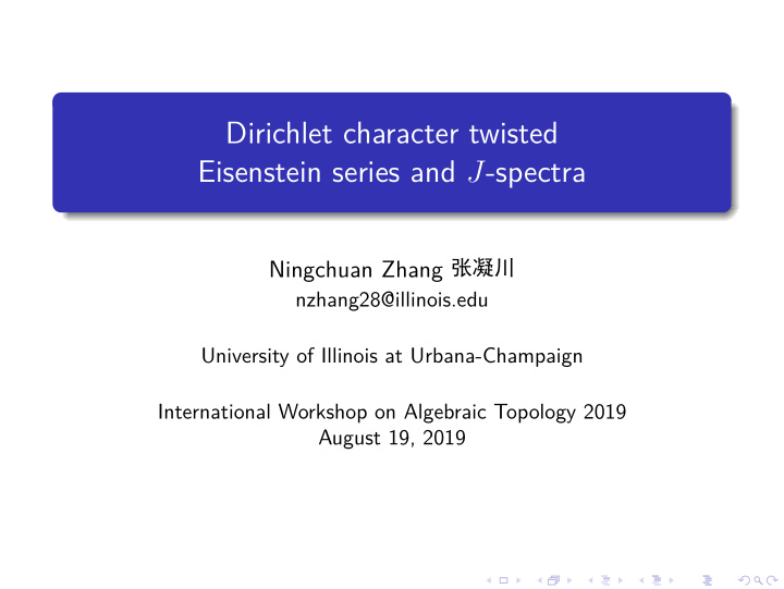 dirichlet character twisted