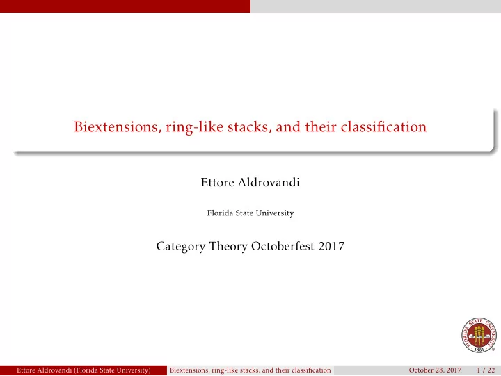 biextensions ring like stacks and their classification