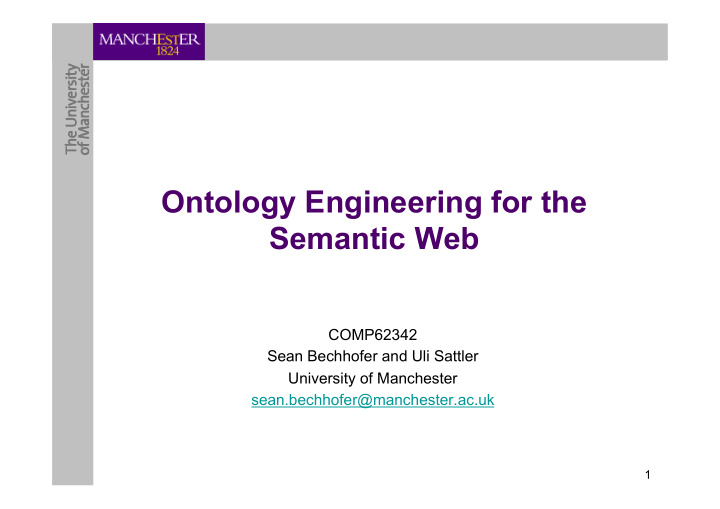 ontology engineering for the semantic web