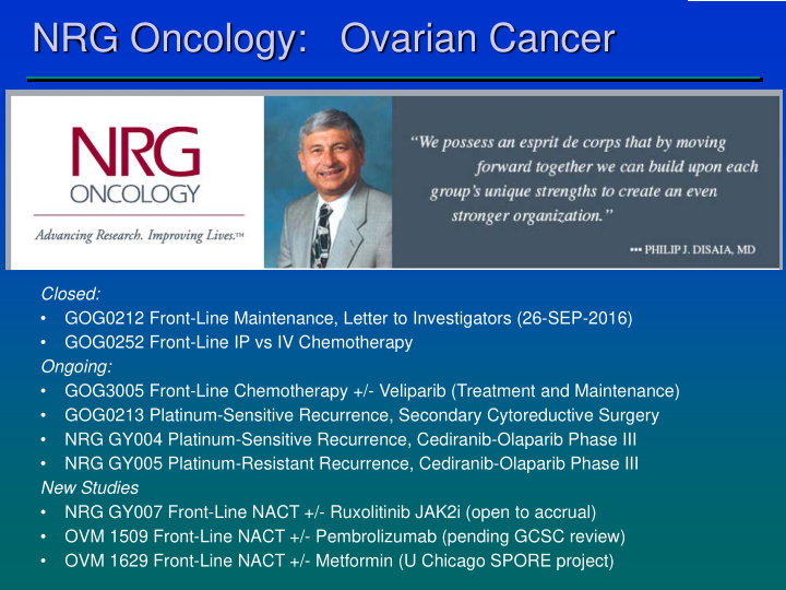 nrg oncology ovarian cancer