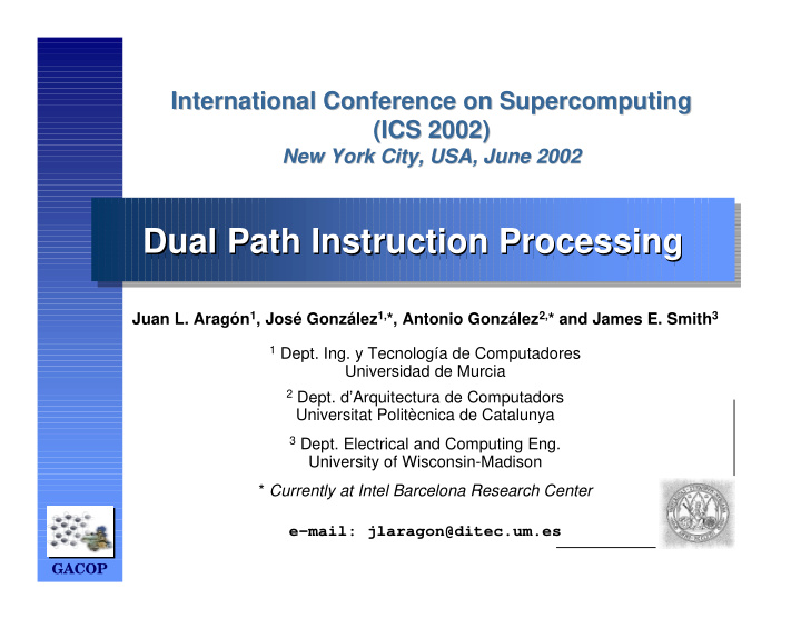 dual path instruction processing dual path instruction