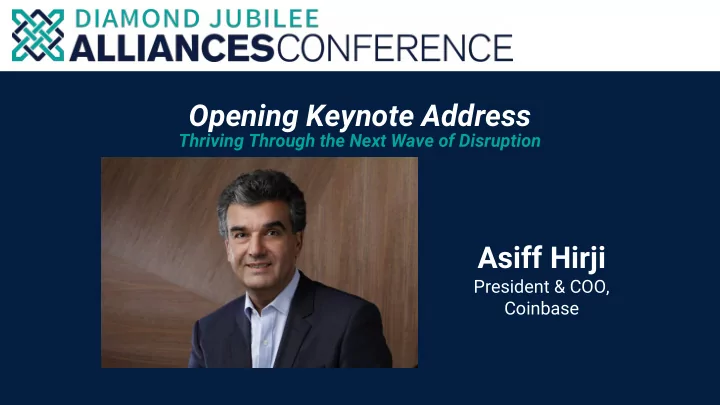 opening keynote address