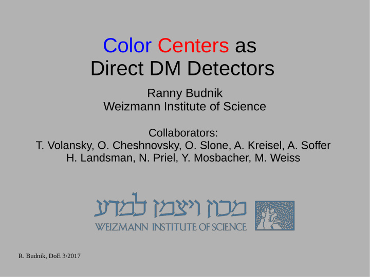 color centers as direct dm detectors