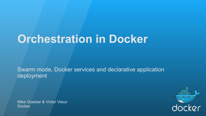 orchestration in docker