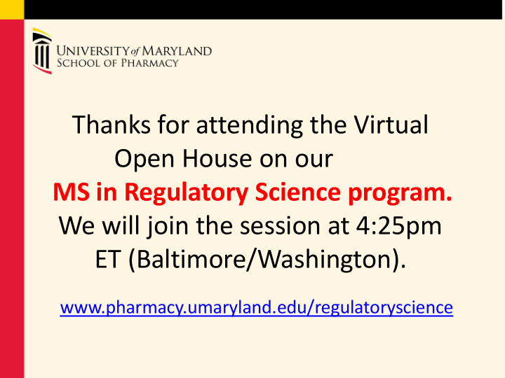 thanks for attending the virtual open house on our ms in