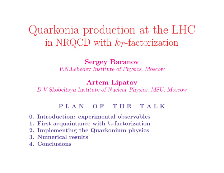 quarkonia production at the lhc