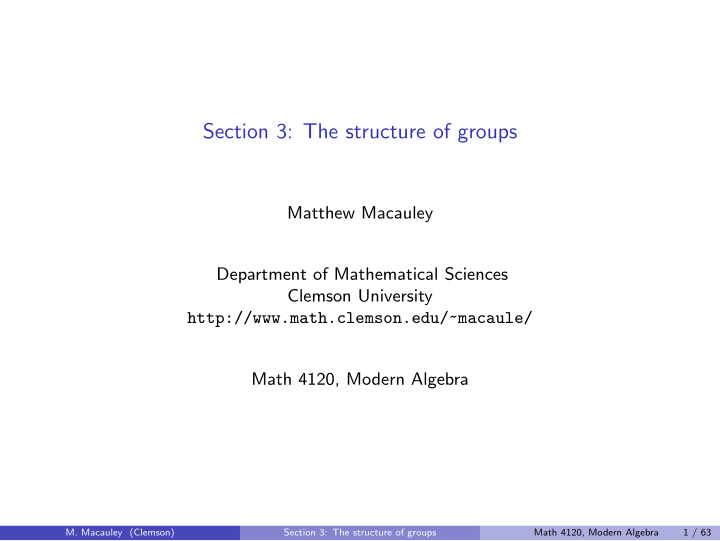 section 3 the structure of groups