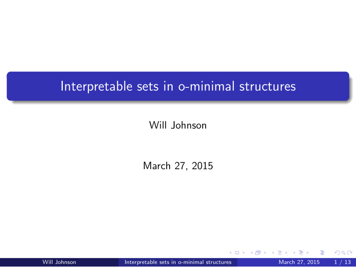 interpretable sets in o minimal structures