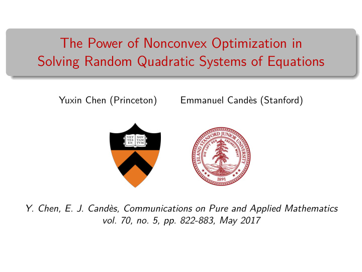 the power of nonconvex optimization in solving random