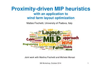 Proximity-driven MIP heuristics  with an application to  wind farm layout optimization  Matteo