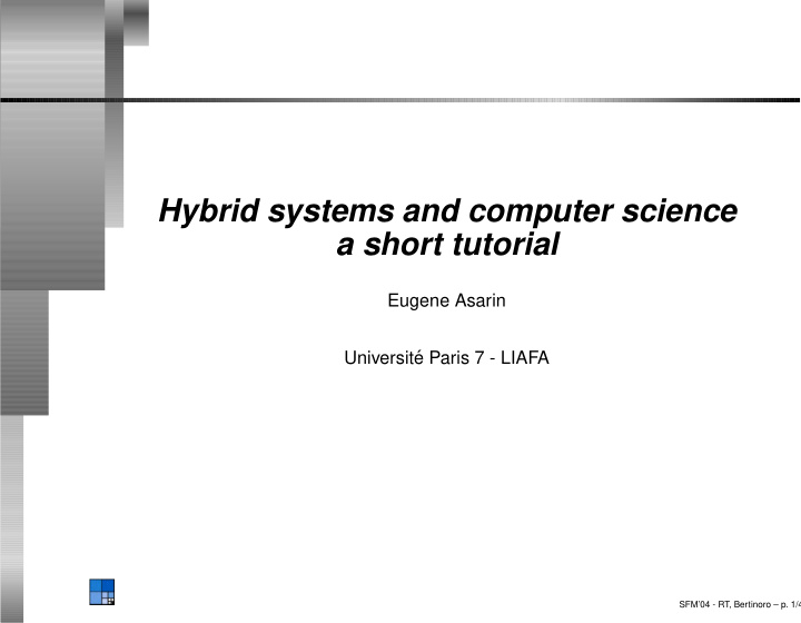 hybrid systems and computer science a short tutorial