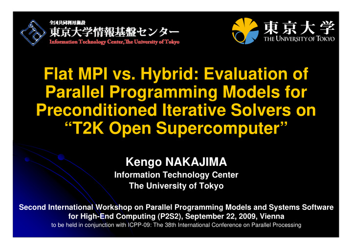 flat mpi vs hybrid evaluation of parallel programming