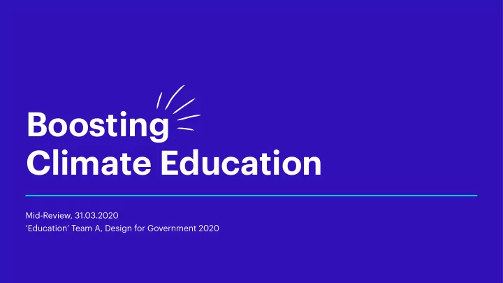 boosting climate education