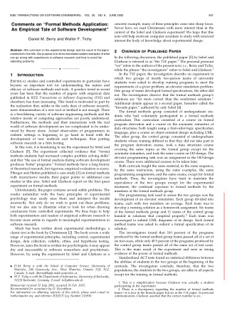 Comments on Formal Methods Application:  concrete example, many of these principles come into