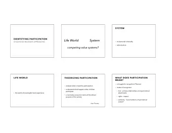 Life World  System  instrumental rationality  CHILDHOOD RELEVANT APPROACHES  individualism