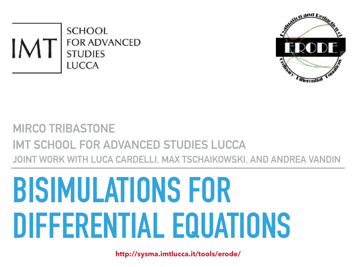 bisimulations for differential equations