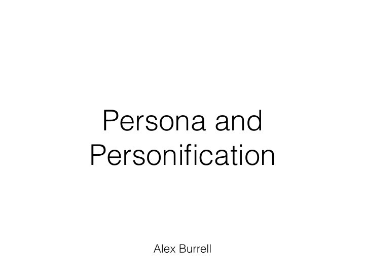 persona and personification