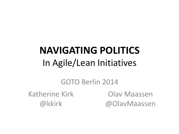 navigating politics