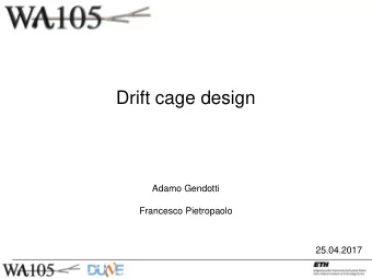 Drift cage design  Adamo Gendotti  Francesco Pietropaolo  25.04.2017  Drif cage design: