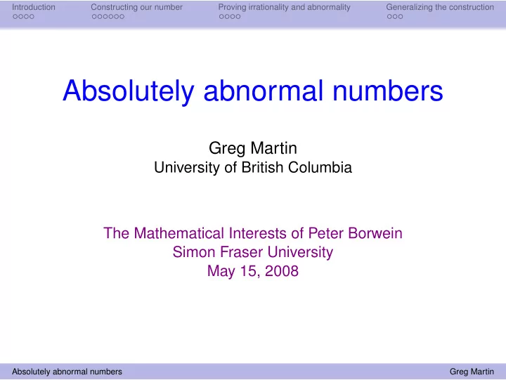 absolutely abnormal numbers