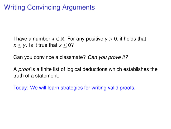writing convincing arguments