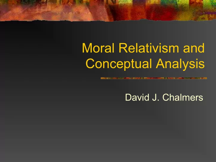 moral relativism and conceptual analysis