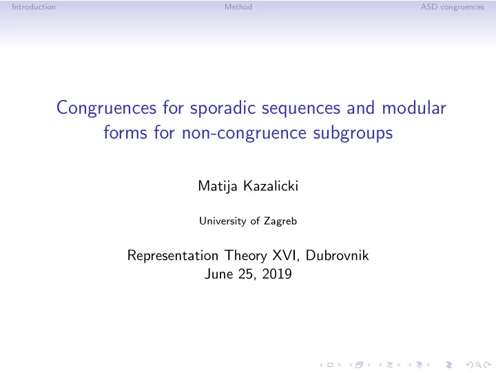 congruences for sporadic sequences and modular forms for
