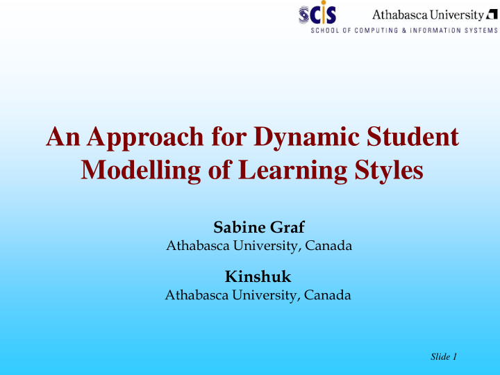 an approach for dynamic student modelling of learning
