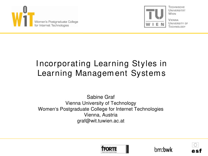 incorporating learning styles in learning management