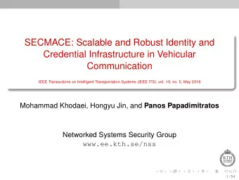SECMACE: Scalable and Robust Identity and  Credential Infrastructure in Vehicular  Communication