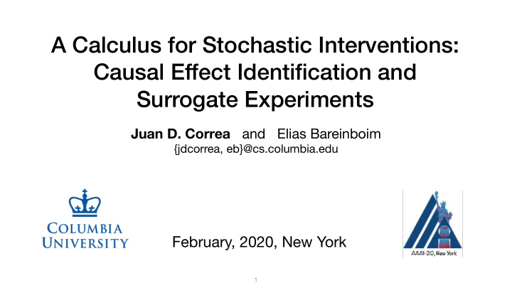 a calculus for stochastic interventions causal effect