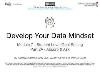 Develop Your Data Mindset  Module 7 - Student Level Goal Setting  Part 2A - Absorb &amp; Ask  By